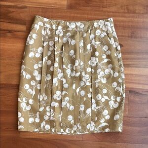 Boden Tan Pleated Pencil Skirt Mini Length